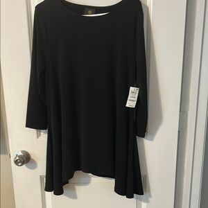 JM Collection Black Tunic Top